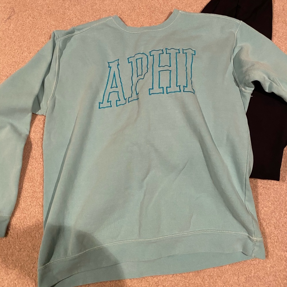 Blue comfort colors Alpha phi sweatshirt